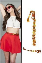 60 pieces Gold Tone & Brown Fashion Chain Bel - Womens Belts