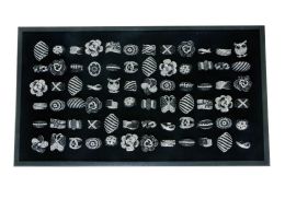 60 pieces Black & White Crystal Bling Rings Tra - Rings