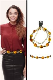 60 pieces Gold Tone & Brown Fashion Chain Bel - Womens Belts