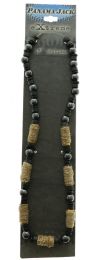 60 pieces Name Brand Hemp Accent Hematite Bead Necklace Gunmetal - Necklace