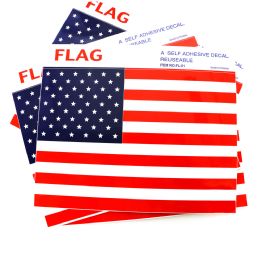 60 pieces American Flag 8-inch X 11-inch Reusable Self Adhesive Decal - Stickers