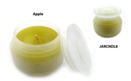 60 pieces Frosted Glass Jar With A Lid And An Lime Green Colored Candle Insid - Candles & Accessories