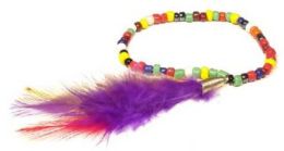 60 pieces Multicolor Feather Dangle Beaded Stretch Bracelet Assorted - Bracelets