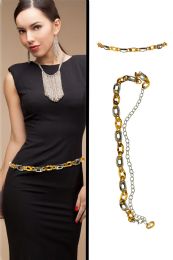 60 pieces Silver Tone & Brown Fashion Chain Bel - Womens Belts