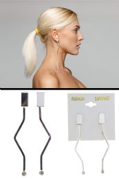 Bent Hanging Bar Dangle Earrings, SilveR-Tone