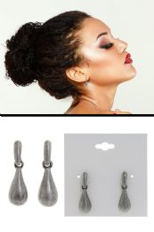 Antiqued Teardrop Dangle Earrings SilveR-Tone
