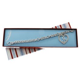 60 pieces Gift Boxed Silver Tone Initial Bracelet "j" Monogram With Crystal Accent - Bracelets