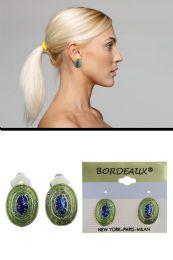 Multicolor Glitter Fill Oval CliP-On Earrings SilveR-Tone