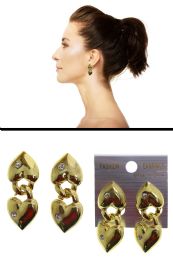 Interlocking Heart Post Earrings, GolD-Tone