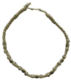 Woven Hemp Braided Bead Choker Necklace White