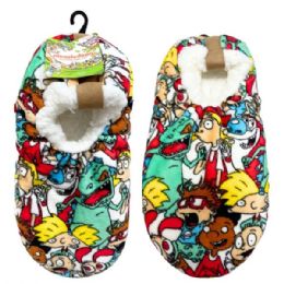 Wholesale Footwear Fuzzy Babba 1 Pack Mens Slippers 90's Nickelodeon In Assorted Sizes