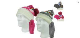 24 Pairs of Girl's Premium Knit Winter Hat & Glove Sets