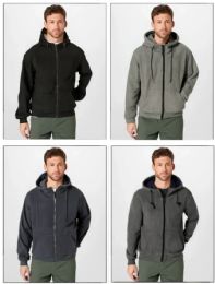 12 Pieces Men's Jacquard Hoodie With Fur Lining Assorted Color - Package B - Mens Jackets
