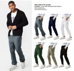 42 Pieces Men's Rib Stop Jogger In Assorted Colors - Pack A - Mens Pants