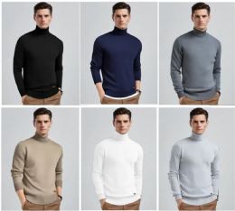 12 Pieces Men's Turtleneck Sweater In Asst Colors Pack A - Mens Sweat Shirt