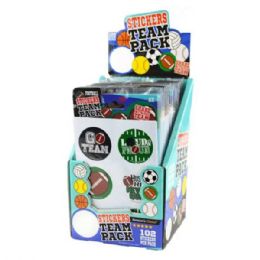 48 pieces Sports Team 102 Pc Stickers In Assorted Sports In Pdq Display - Stickers