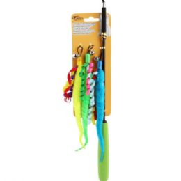 24 pieces Retractable Cat Teaser Wand Toy With 2 Colorful Replacement Twist Worms And Bell - Pet Toys