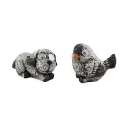 6 pieces of Solar Powered Cement Garden Dog With Led Eyes Outdoor Yard Decor