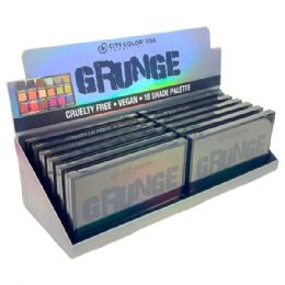 12 pieces City Color Cosmetics Grunge 18 Shade Eyeshadow Palette With Mirror In Countertop Display - Eye Shadow & Mascara