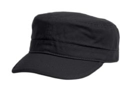 6 pieces of Washed Cotton Cadet Cap Black