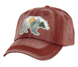 6 pieces of Heavy Stitch Washed Cotton Cap With A Patch Red