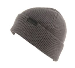 6 pieces Solid Color Cuffed Rib Knit Beanie Charcoal - Winter Beanie Hats