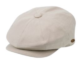 6 pieces of 100% Cotton Newsboy Caps Assorted Stone