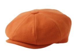 6 pieces of Solid Color Melton Wool Newsboy Cap Assorted Rust