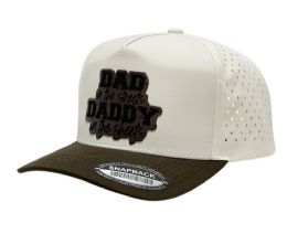 3 pieces 5-Panel Laser Cut Perforated Snapback Caps With Design Patch - Baseball Caps & Snap Backs