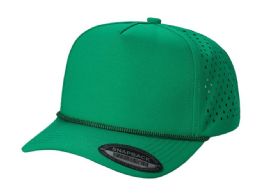 3 pieces 5-Panel Waterproof Solid Color Perforated Snapback Caps Kelly Green - Baseball Caps & Snap Backs