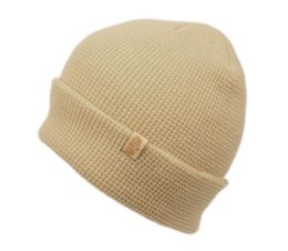6 pieces Solid Color Waffle Knit Cuff Beanie Khaki - Winter Beanie Hats