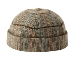 6 pieces Rolled Cuff Wool Blend Retro Skullcap Khaki-Plaid - Winter Beanie Hats