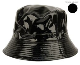 6 pieces Packable Reversible Two Sides Bucket Hats Black - Bucket Hats