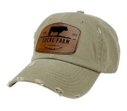 3 pieces Design Patch Distressed Washed Cotton Caps Olive - Baseball Caps & Snap Backs