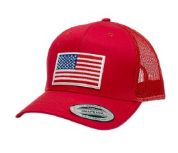 3 pieces American Flag Patch Trucker Snapback Caps Red - Baseball Caps & Snap Backs