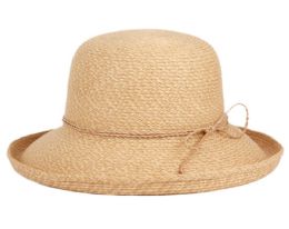 6 pieces Braid Straw Sun Cloche Hats W/self String Band Assorted - Sun Hats