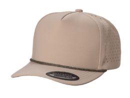 3 pieces 5-Panel Waterproof Solid Color Perforated Snapback Caps Khaki - Baseball Caps & Snap Backs