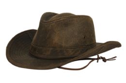 6 pieces Berteil Waxed Cotton Outback Hat W/chin Cord - Cowboy & Boonie Hat