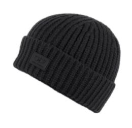 6 pieces Solid Color Cuffed Rib Knit Beanie Black - Winter Beanie Hats