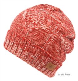 6 pieces Solid & Multi Color Knit Beanie With Sherpa Lining Multi Pink - Winter Beanie Hats