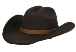 12 pieces Poly Felt Western Cowboy Hats W/decoration Band Assorted - Cowboy & Boonie Hat