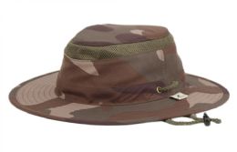 6 pieces Outdoor Safari With Chin Cord Strap Assorted Camo Green - Sun Hats