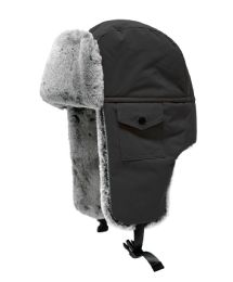 6 pieces Faux Fur Bumber Trapper Winter Hats With Side Pockets Black - Trapper Hats