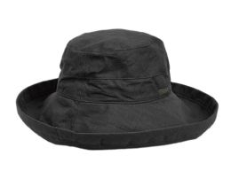 3 pieces Cotton Canvas Sun Cloche Hats Black - Sun Hats