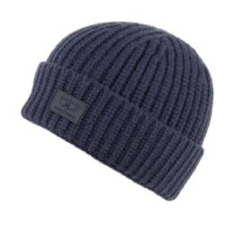 6 pieces Solid Color Cuffed Rib Knit Beanie Indigo Blue - Winter Beanie Hats