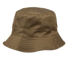 6 pieces Waterproof Packable Rain Bucket Hats W/zipper Closure Olive - Bucket Hats