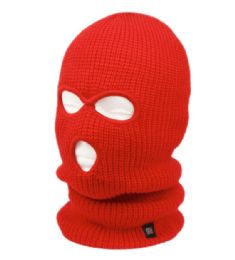 12 pieces 3 Holes Knit Winter Sports Mask Assorted - Unisex Ski Masks