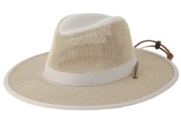 6 pieces Outdoor Safari Hats With Mesh Crown & Brim Light Gray - Sun Hats