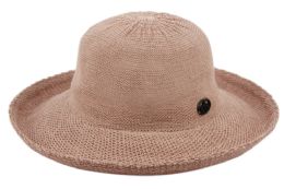 6 pieces Wide Brim Sun Bucket Hats With Roll Up Edge Indi Pink - Bucket Hats