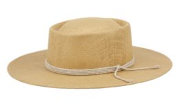 3 pieces Wide Flat Brim Pork Pie Straw Hats W/string Band - Sun Hats